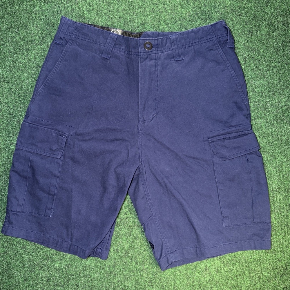 Volcom Stone Cargo Shorts Men's Size 32 Pockets Navy Blue Surf Skate